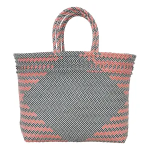GREY Herringbone Short Handle Shopper