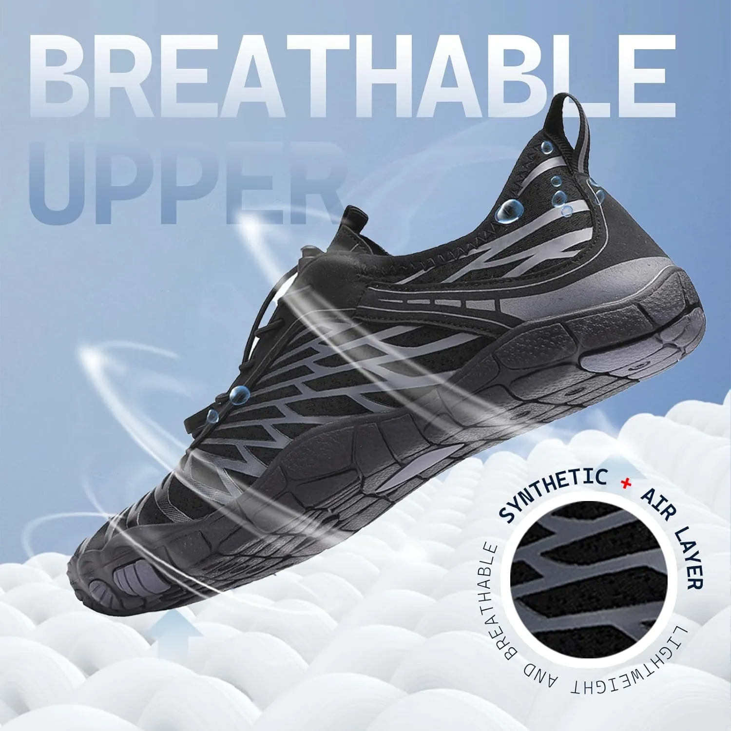 Grounded Footwear for Men Barefoot Shoes Women, Comfortable Lightweight Wide Toe Hike Shoes with Waterproof and Non-Slip