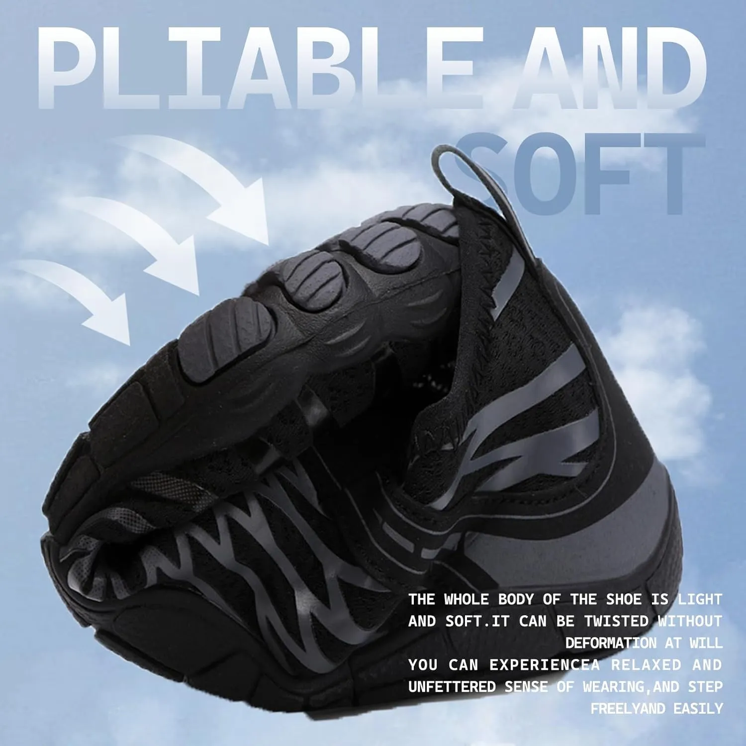 Grounded Footwear for Men Barefoot Shoes Women, Comfortable Lightweight Wide Toe Hike Shoes with Waterproof and Non-Slip
