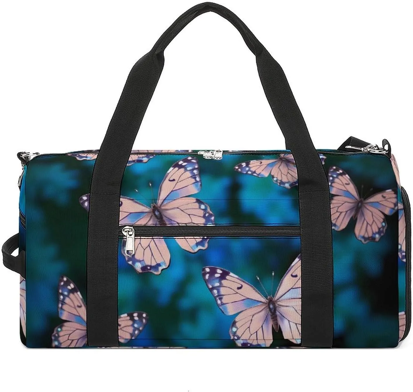 Gym Bag Cute Butterflies Duffel Bag for Men Women Overnight Bag with Shoe Compartment Workout Bags