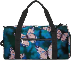 Gym Bag Cute Butterflies Duffel Bag for Men Women Overnight Bag with Shoe Compartment Workout Bags