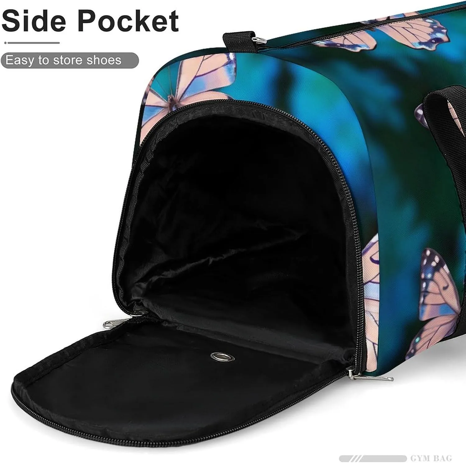 Gym Bag Cute Butterflies Duffel Bag for Men Women Overnight Bag with Shoe Compartment Workout Bags