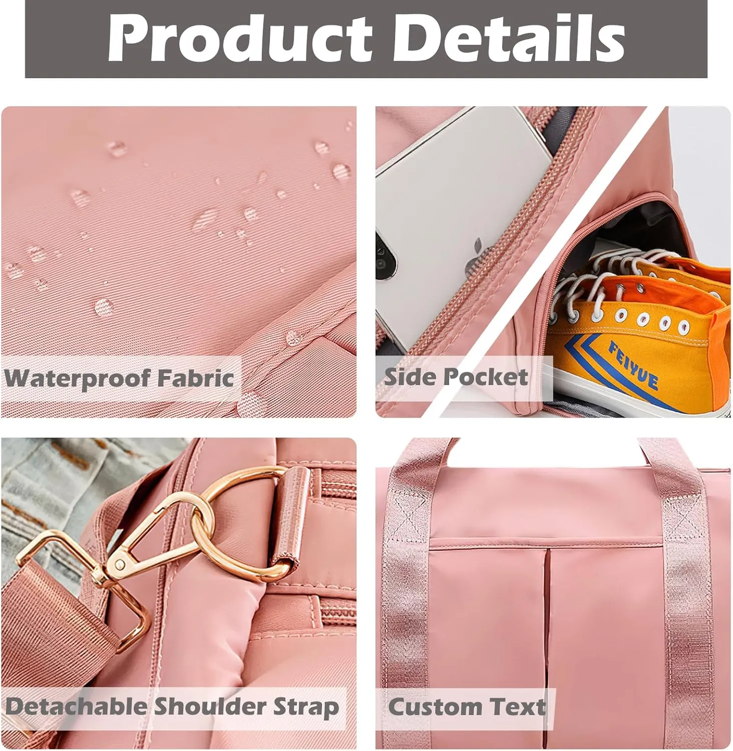 Gym Bag for Men Women Custom Duffle Bag with Name for Travel Sports Fitness Personalized Weekender Bags with Shoe Wet Compartment