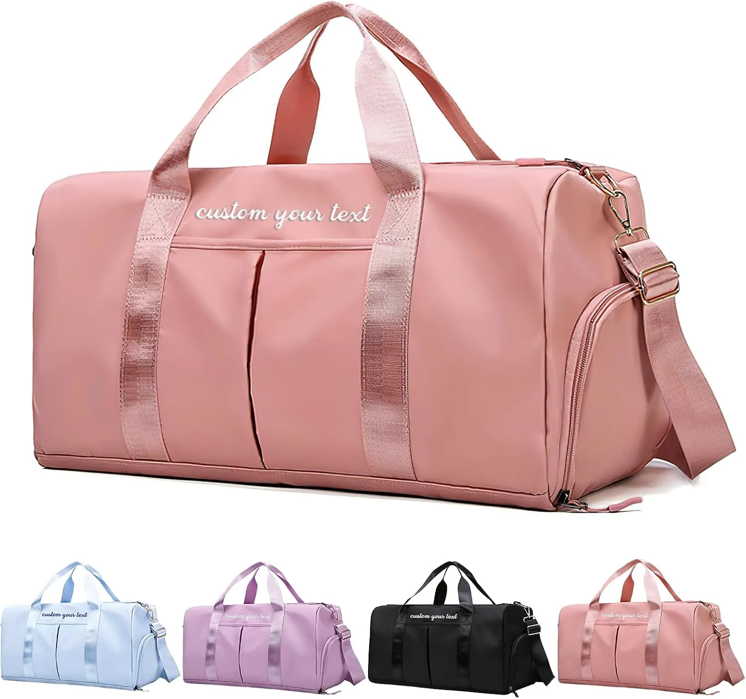 Gym Bag for Men Women Custom Duffle Bag with Name for Travel Sports Fitness Personalized Weekender Bags with Shoe Wet Compartment