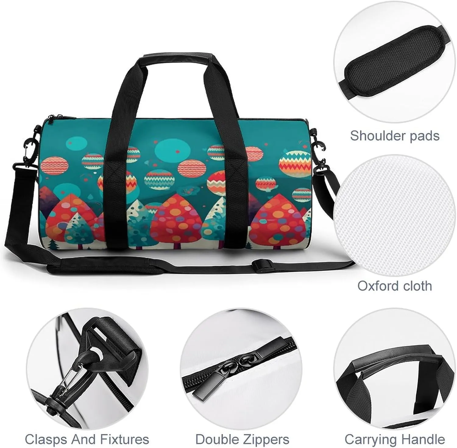 Gym Bag for Men Women Cute Christmas Tree Duffel Bag Overnight Bag with Compartment Gym Sackpac