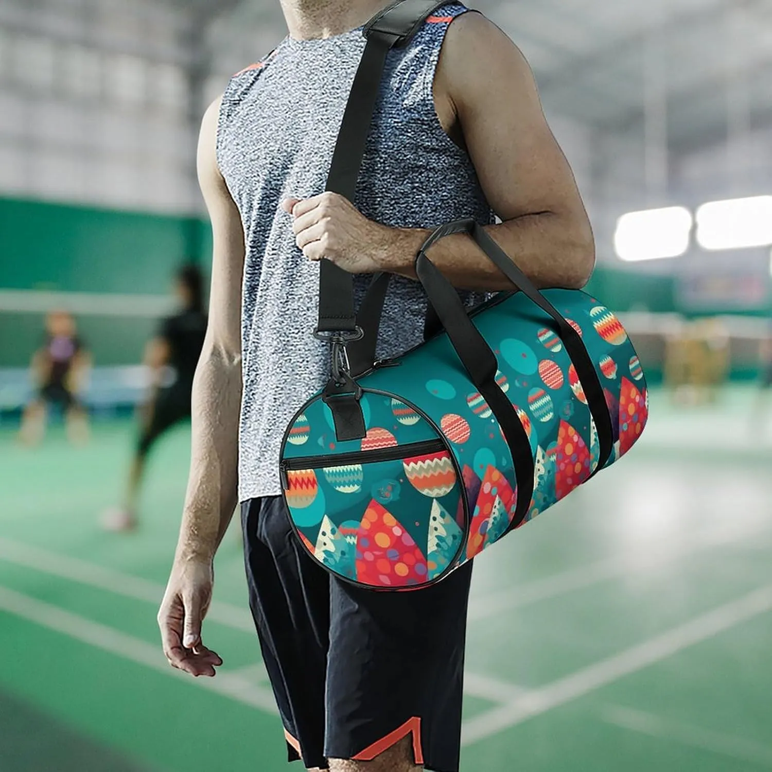 Gym Bag for Men Women Cute Christmas Tree Duffel Bag Overnight Bag with Compartment Gym Sackpac