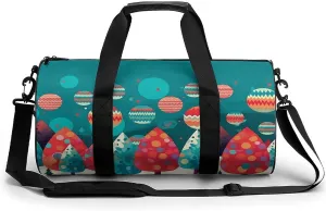 Gym Bag for Men Women Cute Christmas Tree Duffel Bag Overnight Bag with Compartment Gym Sackpac