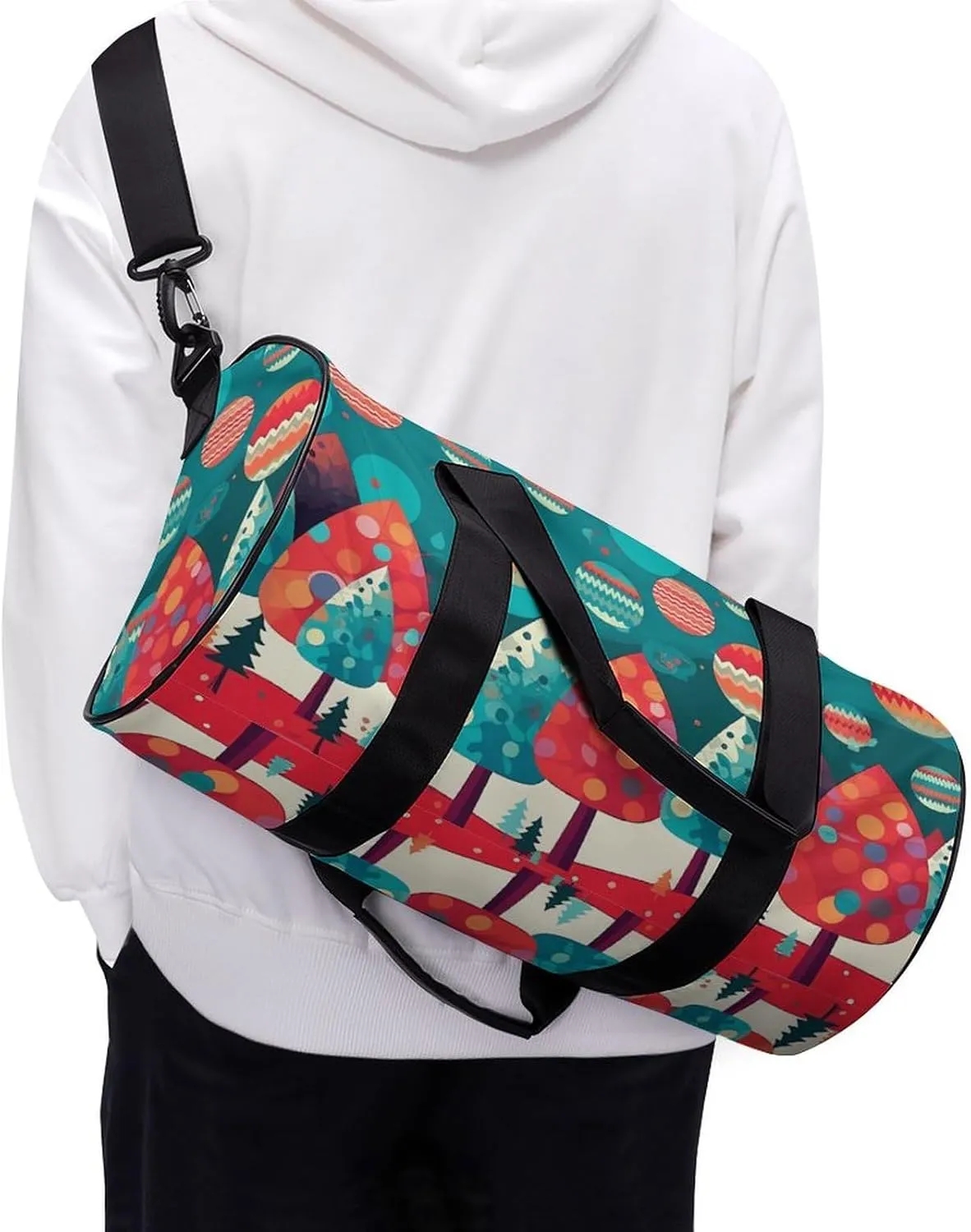 Gym Bag for Men Women Cute Christmas Tree Duffel Bag Overnight Bag with Compartment Gym Sackpac