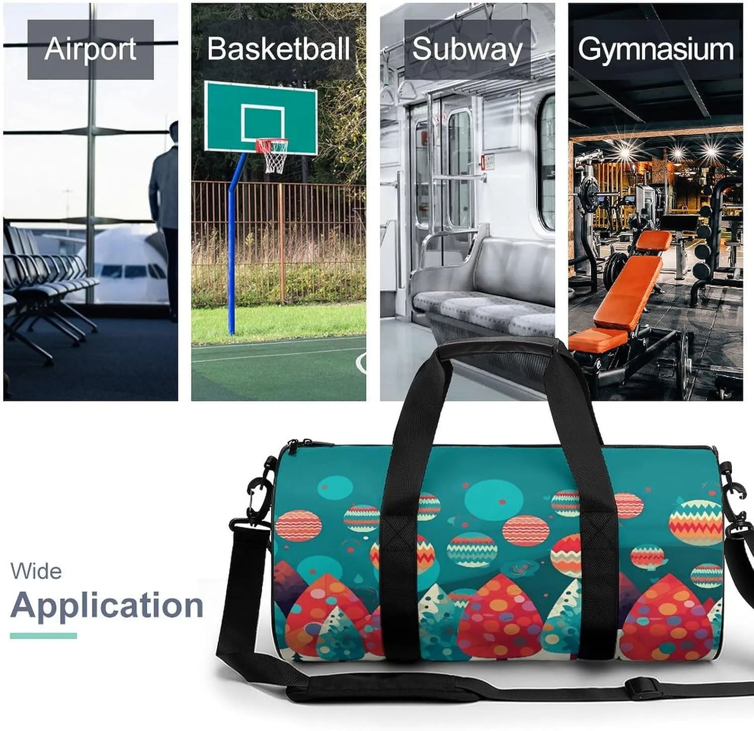 Gym Bag for Men Women Cute Christmas Tree Duffel Bag Overnight Bag with Compartment Gym Sackpac
