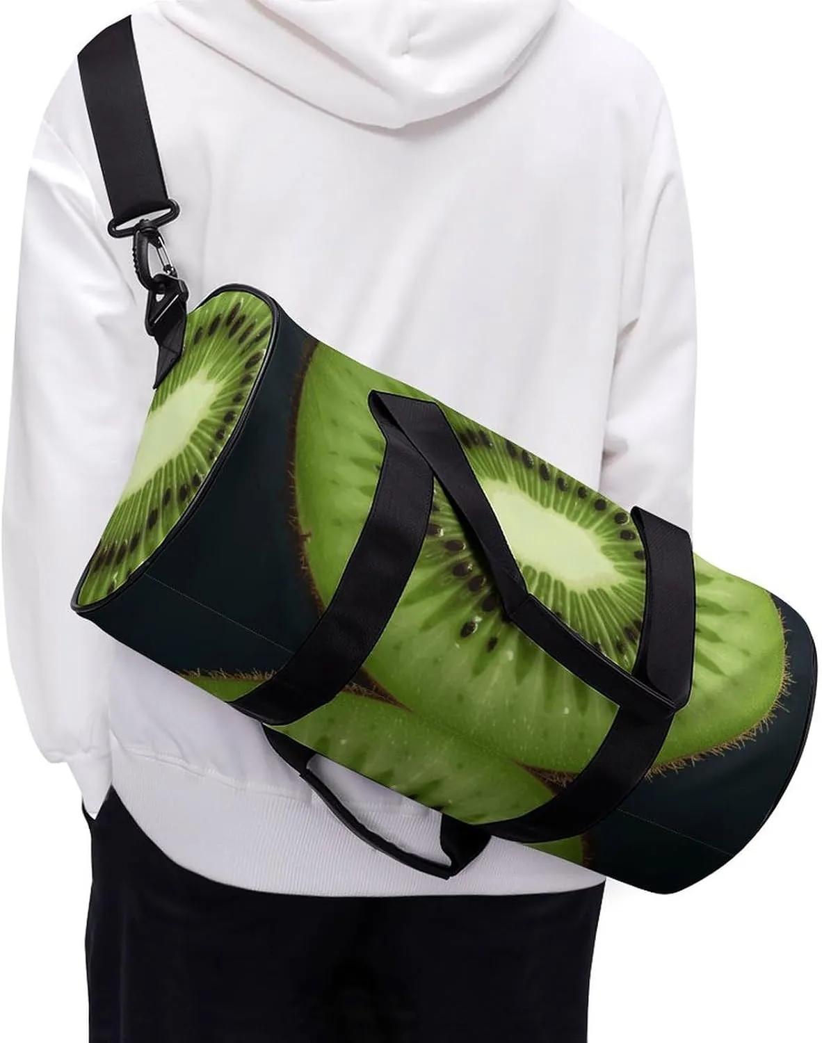 Gym Bag for Men Women Kiwi Slice Duffel Bag Overnight Bag with Compartment Gym Sackpac