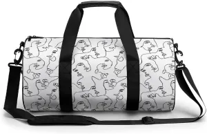 Gym Bag for Men Women Lightweight Sports Duffle Bag with Multiple Compartments Cylindrical Gym Bag for Fitness Travel And Outdoor Activities Ater Resistant Yoga Bag Training Bag Abstract Loops
