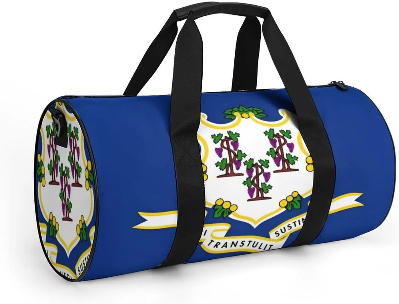 Gym Bag for Men Women Lightweight Sports Duffle Bag with Multiple Compartments Cylindrical Gym Bag for Fitness Travel And Outdoor Activities Ater Resistant Yoga Bag Training Bag Connecticut Crest