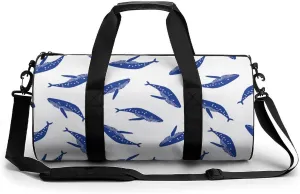Gym Bag for Men Women Lightweight Sports Duffle Bag with Multiple Compartments Cylindrical Gym Bag for Fitness Travel And Outdoor Activities Ater Resistant Yoga Bag Training Bag Whale Wander