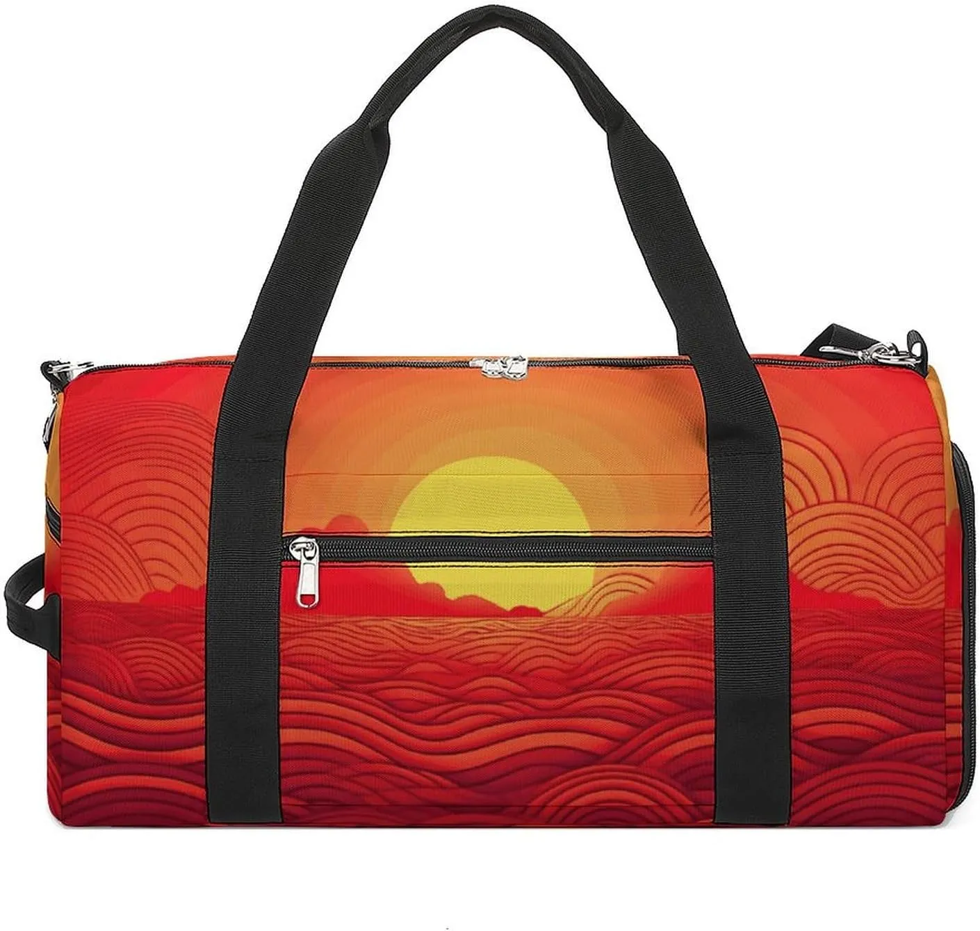 Gym Bag for Men Women Travel Duffle Bag Lightweight Weekender Duffel Bag Red Sunrise Carry on Bag