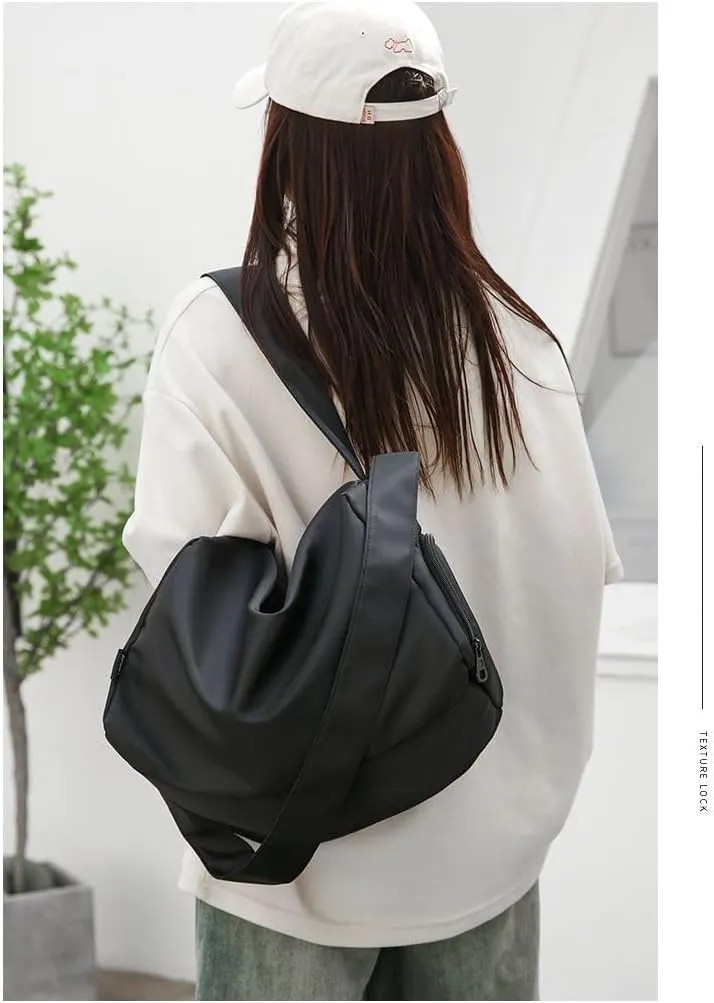 Gym Bag for Women, Pink Black Travel Duffel Bags, Waterproof Weekender Overnight Bag, Sports Bags with Shoe Compartment