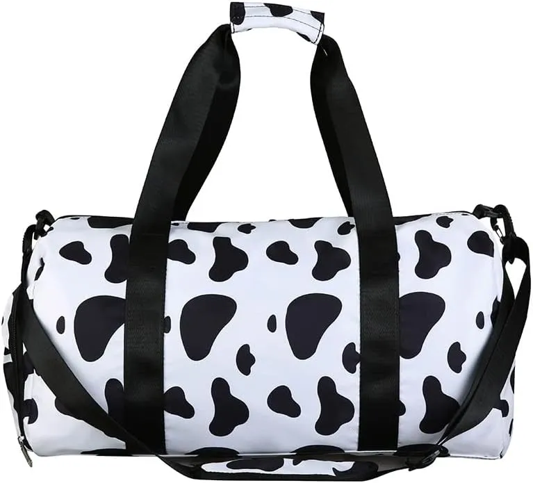 Gym Bag for Women Sports Duffel Bag Travel Overnight Bag Workout Tote Bag with Dry Wet Pocket & Shoes Compartment (Leopard)