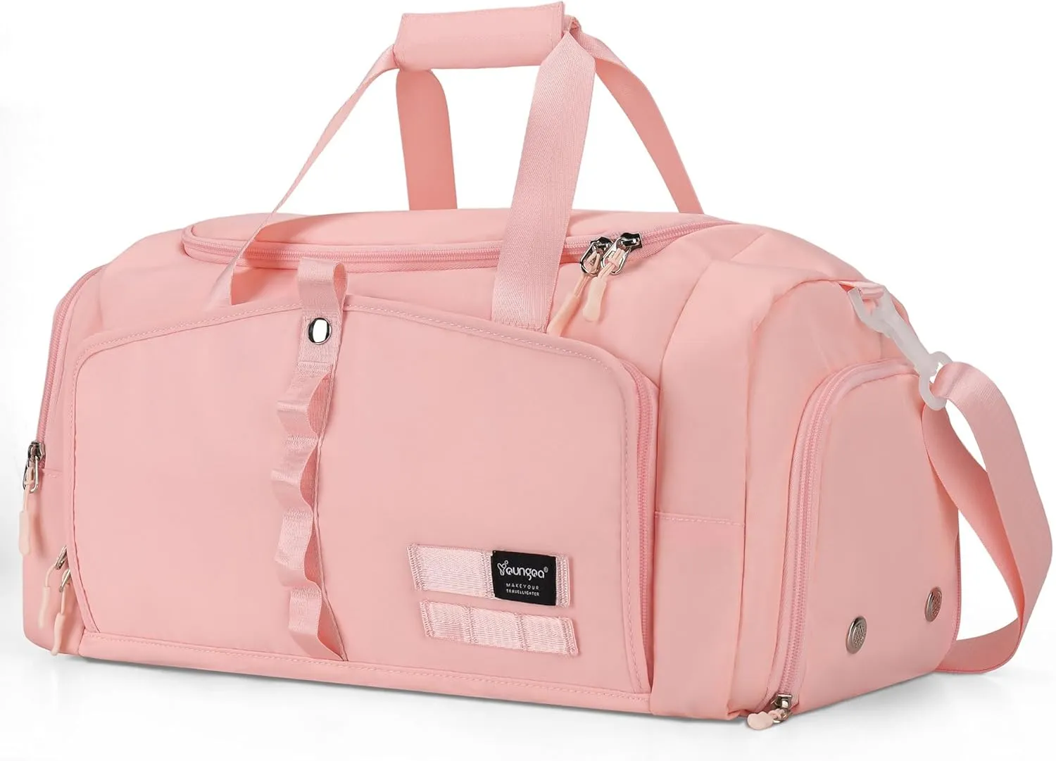 Gym Bag for Women with Shoe Compartment, 25L, Pink