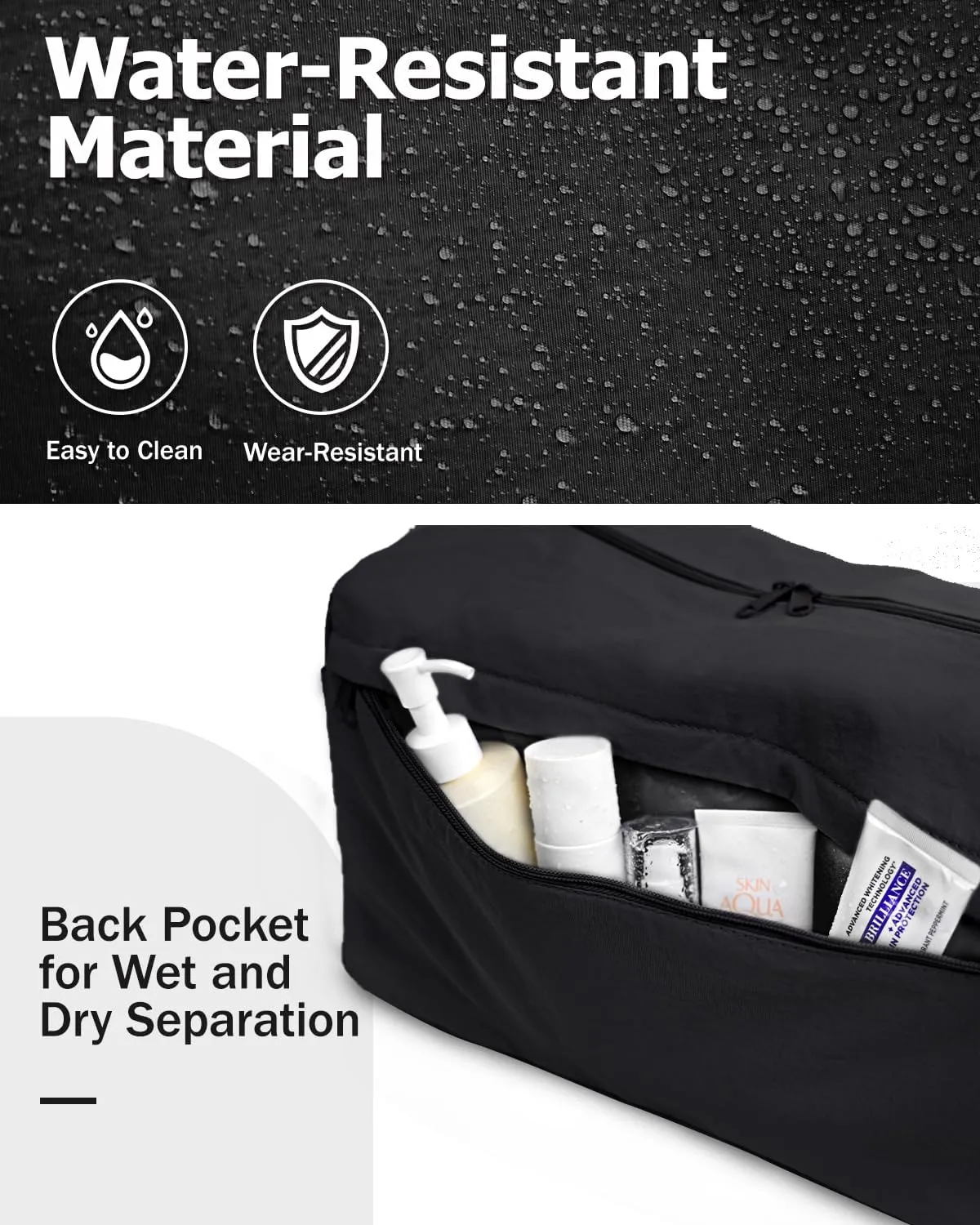 Gym Bag for Women with Shoe Compartment Sports Duffle Bag Men with Wet Pocket and Bottle Pocket Lightweight for Travel Workout, Black