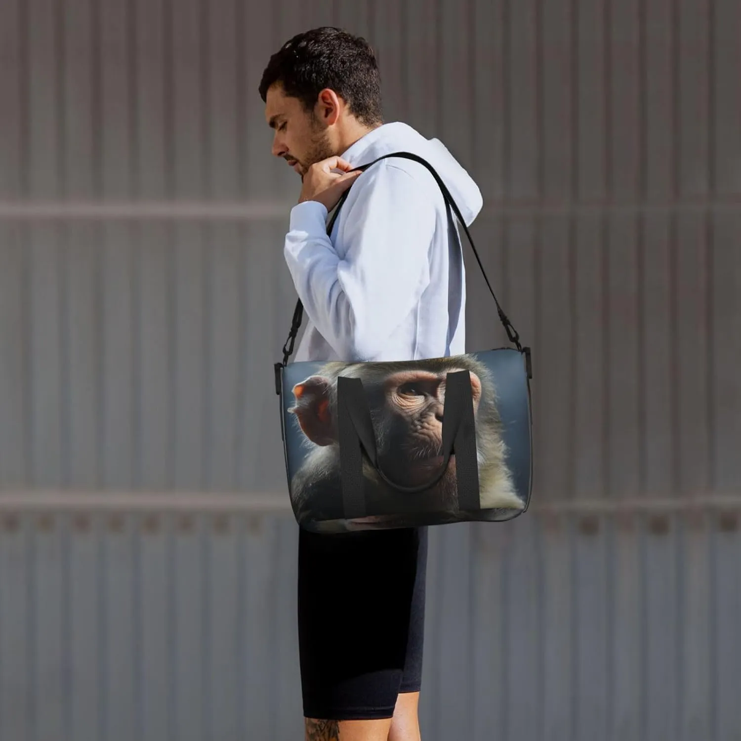 Gym Bag Monkey Duffel Bag for Men Women Travel Overnight Bag with Shoe Compartment Workout Bags