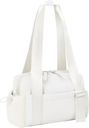 Gym Bag, Multi-Pockets Luggage Bag, Carry On Bag for Women, Adjustable Shoulder Strap Travel Duffle Bag with Dry/Wet Pocket, High Volume Overnight Duffle Bag for Travel, Gym (White)