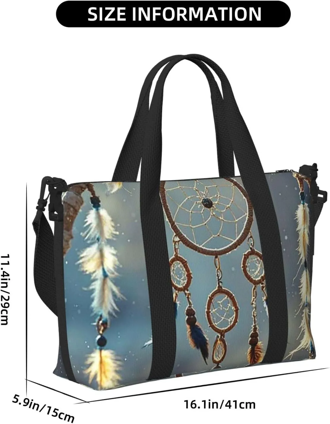 Gym Bag Native American Dream Catcher3 Duffel Bag for Men Women Travel Overnight Bag with Shoe Compartment Workout Bags