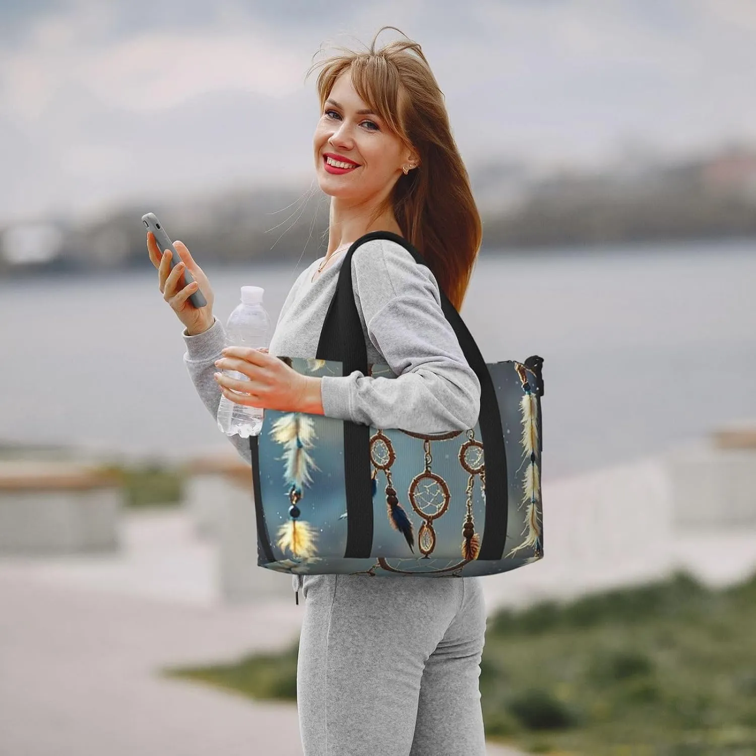 Gym Bag Native American Dream Catcher3 Duffel Bag for Men Women Travel Overnight Bag with Shoe Compartment Workout Bags