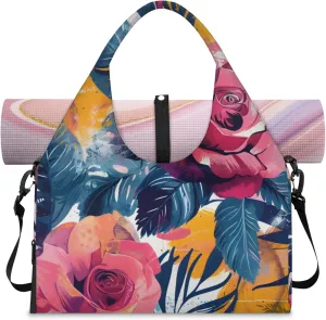 Gym Bag with Shoe Compartment Personal Item Travel Bag Tote Bag for Men Women Duffle Bag for Travel Sports Fitness & Workout Mystical Roses