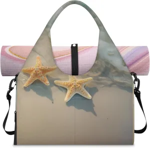 Gym Bag with Shoe Compartment Personal Item Travel Bag Tote Bag for Men Women Duffle Bag for Travel Sports Fitness & Workout Realistic Starfishes