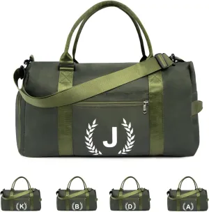 Gym Bag with Shoe Compartment - Personalized Monogrammed Duffle for Sports, Travel, and Workout with Initials