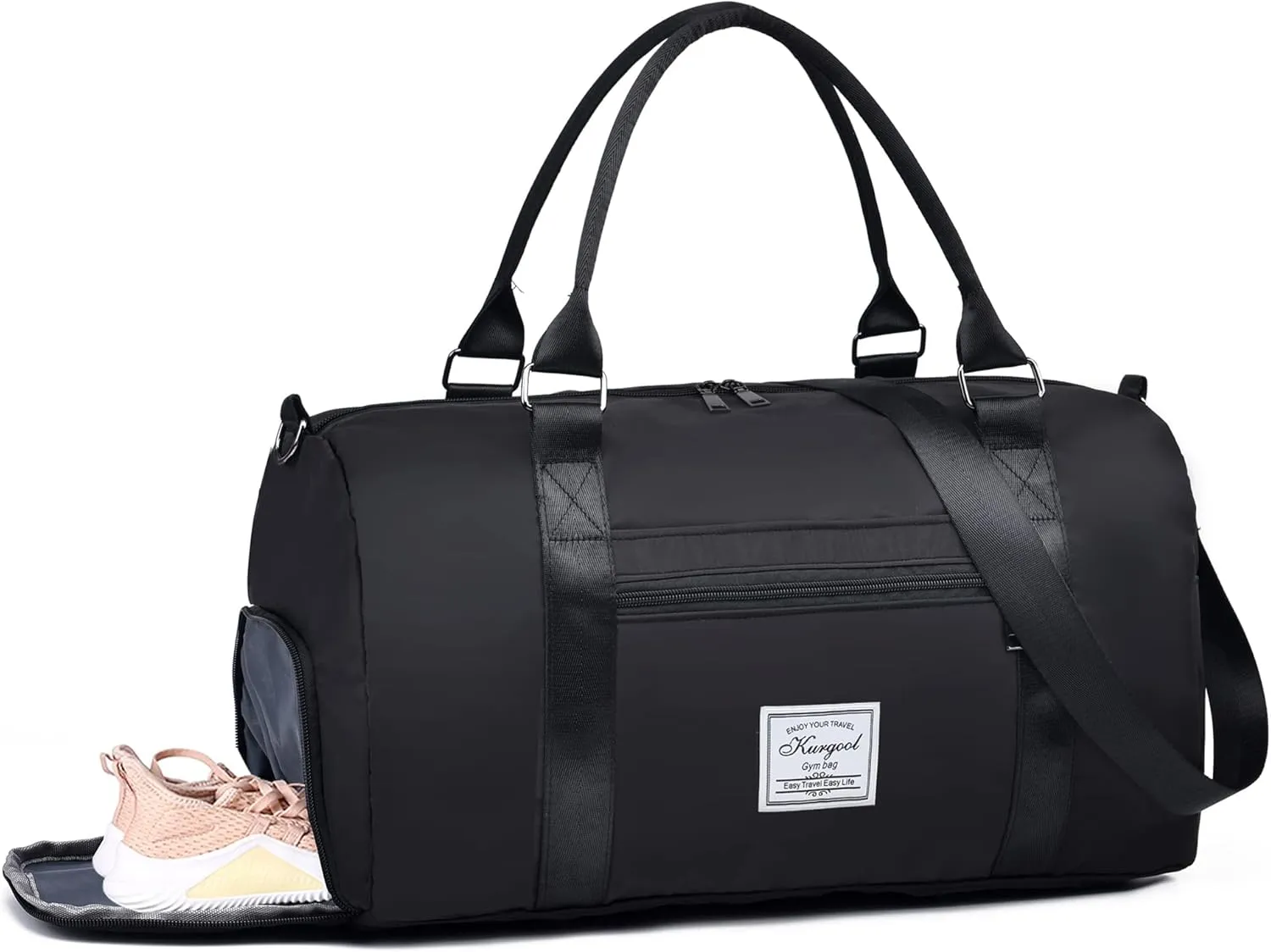 Gym Bag with Wet Pocket, Foldable Travel Duffle Bag Carry On Weekender Bags for Women, Waterproof Overnight Bag for Travel, Gym, Yoga