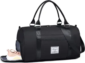 Gym Bag with Wet Pocket, Foldable Travel Duffle Bag Carry On Weekender Bags for Women, Waterproof Overnight Bag for Travel, Gym, Yoga