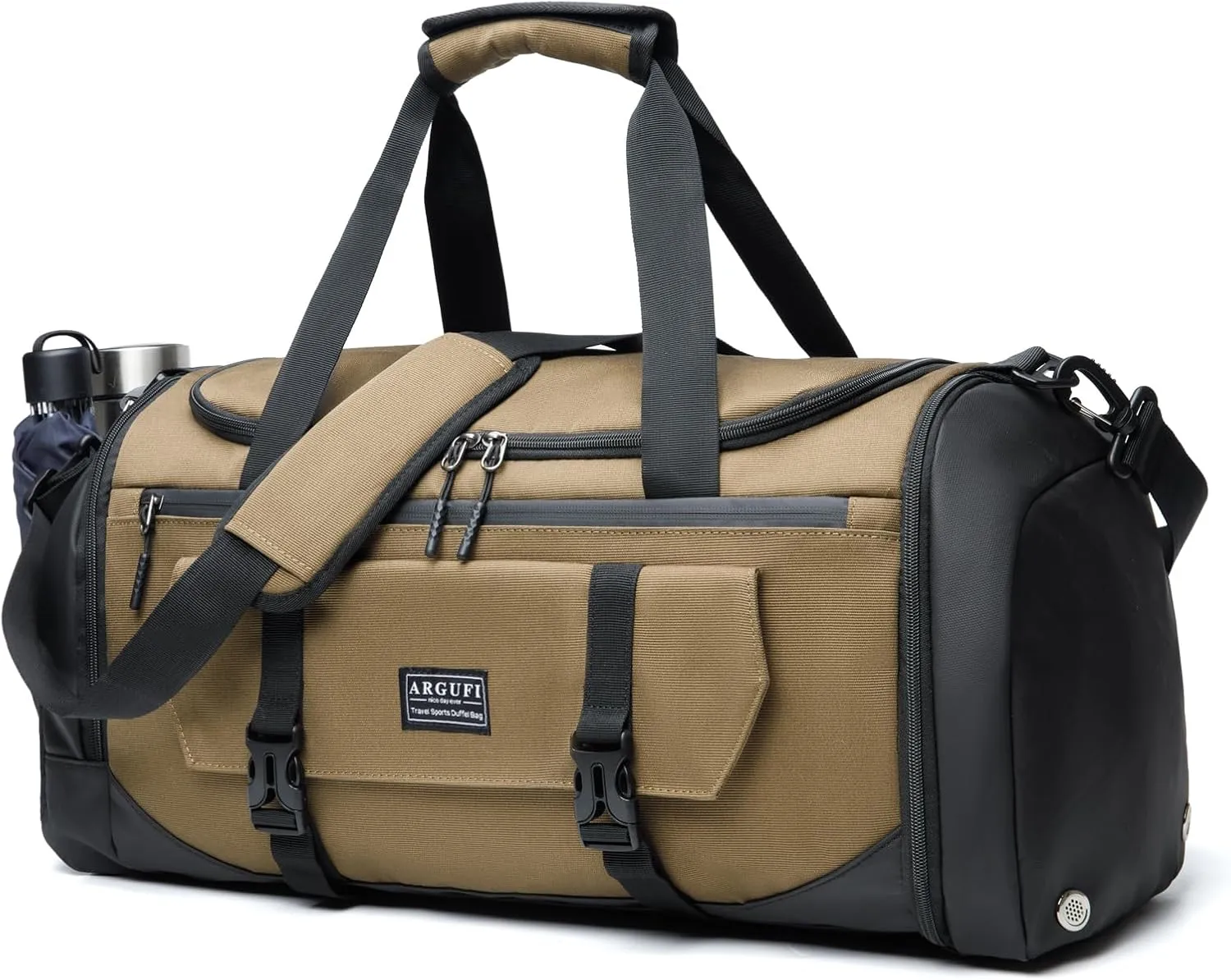 Gym Bags For Men & Women With Shoes Compartment And Wet Pocket, Sports Duffle Bag, Workout Bags For Gym Swimming Yoga,Waterproof Weekend Overnight Carry On Bag A-TG-003-Brown