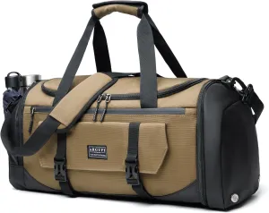 Gym Bags For Men & Women With Shoes Compartment And Wet Pocket, Sports Duffle Bag, Workout Bags For Gym Swimming Yoga,Waterproof Weekend Overnight Carry On Bag A-TG-003-Brown