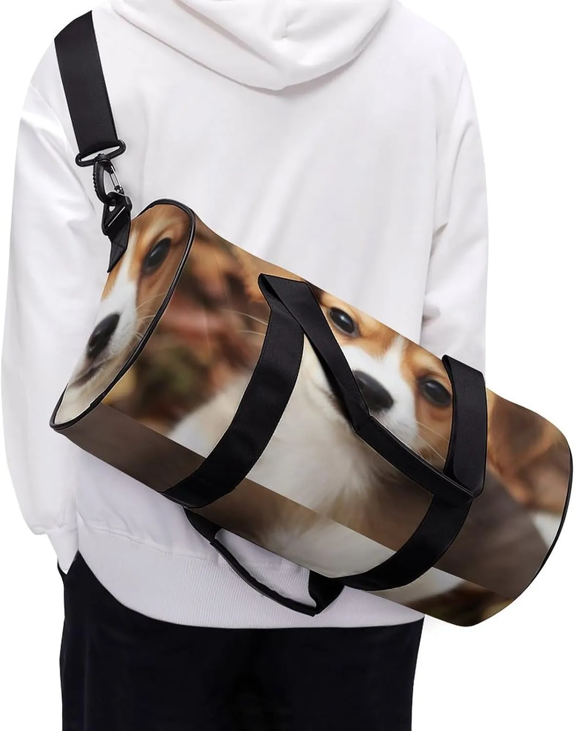 Gym Bags for Men Women Cute Dog Duffle Bag Travel Overnight Bag with Shoe Compartment Tote Bags