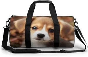 Gym Bags for Men Women Cute Dog Duffle Bag Travel Overnight Bag with Shoe Compartment Tote Bags