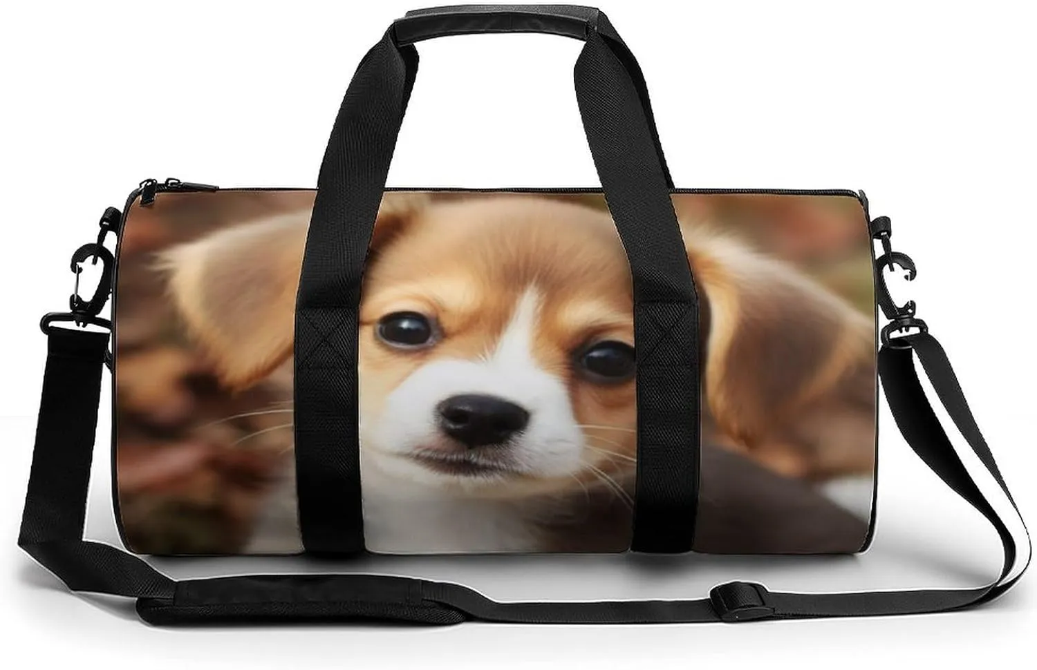Gym Bags for Men Women Cute Dog Duffle Bag Travel Overnight Bag with Shoe Compartment Tote Bags