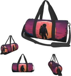 Gym Bags Small Cool Astronaut Duffel Bag Overnight Bag with Shoe Compartment Carryon Bag for Men Women