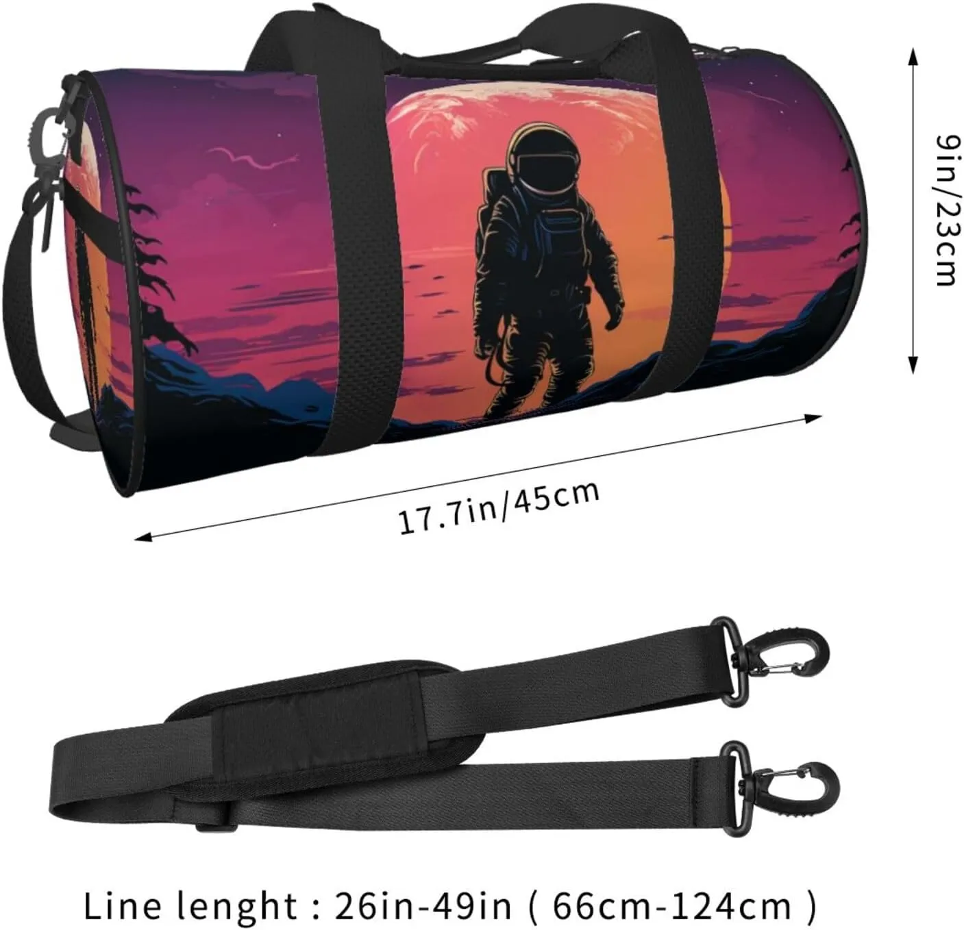 Gym Bags Small Cool Astronaut Duffel Bag Overnight Bag with Shoe Compartment Carryon Bag for Men Women