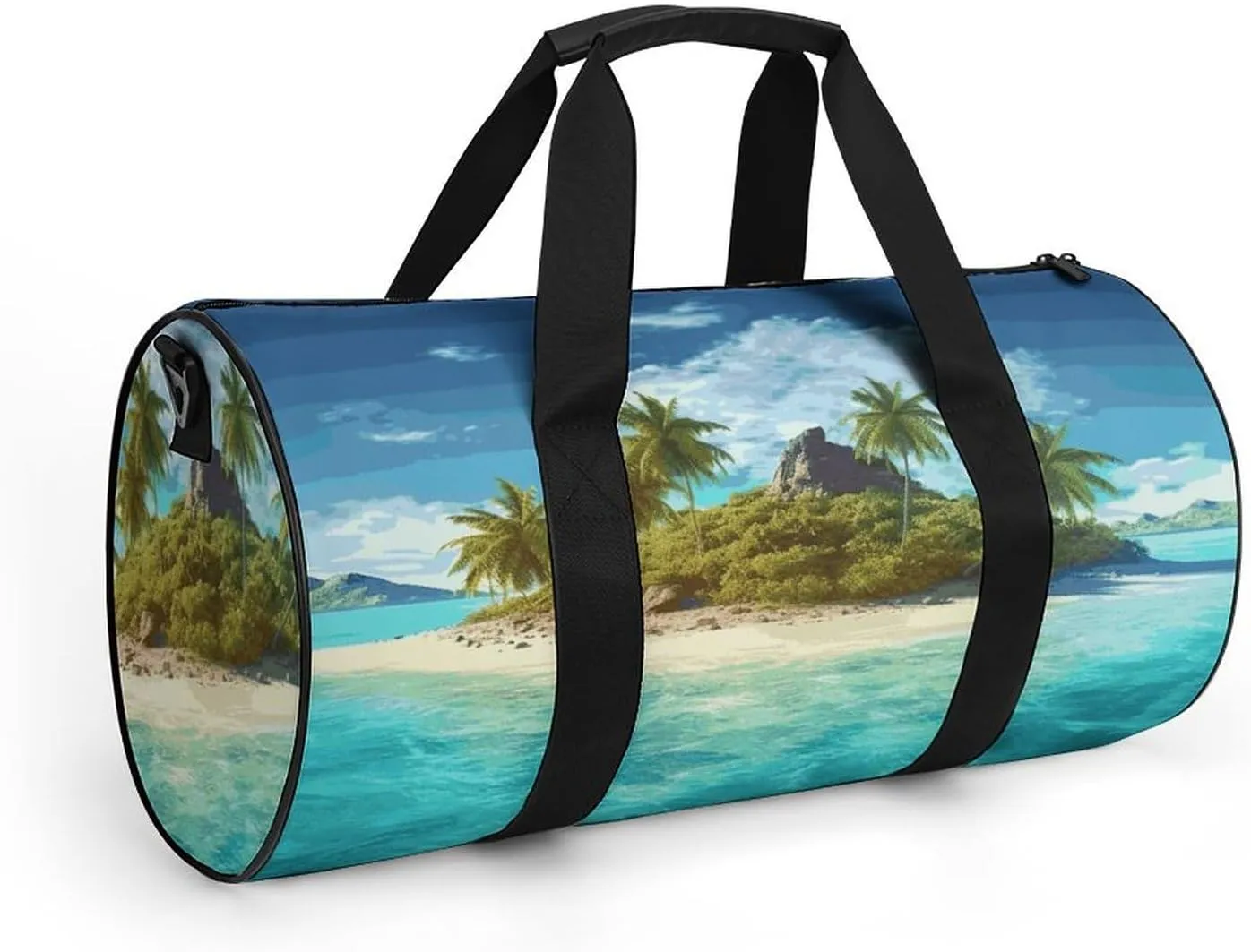 Gym Bags Small Tropical Island Duffel Bag Overnight Bag with Shoe Compartment Carryon Bag for Men Women