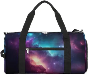 Gym Duffel Bag with Shoe Compartment Wet Pocket, Abstract Universe Travel Bag for Men Women, style-4
