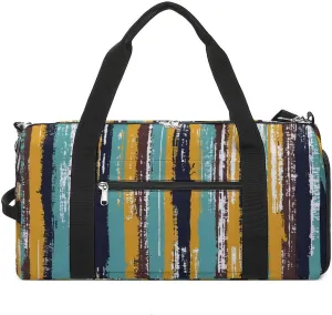 Gym Duffel Bag with Shoe Compartment Wet Pocket, Old Style Travel Bag for Men Women