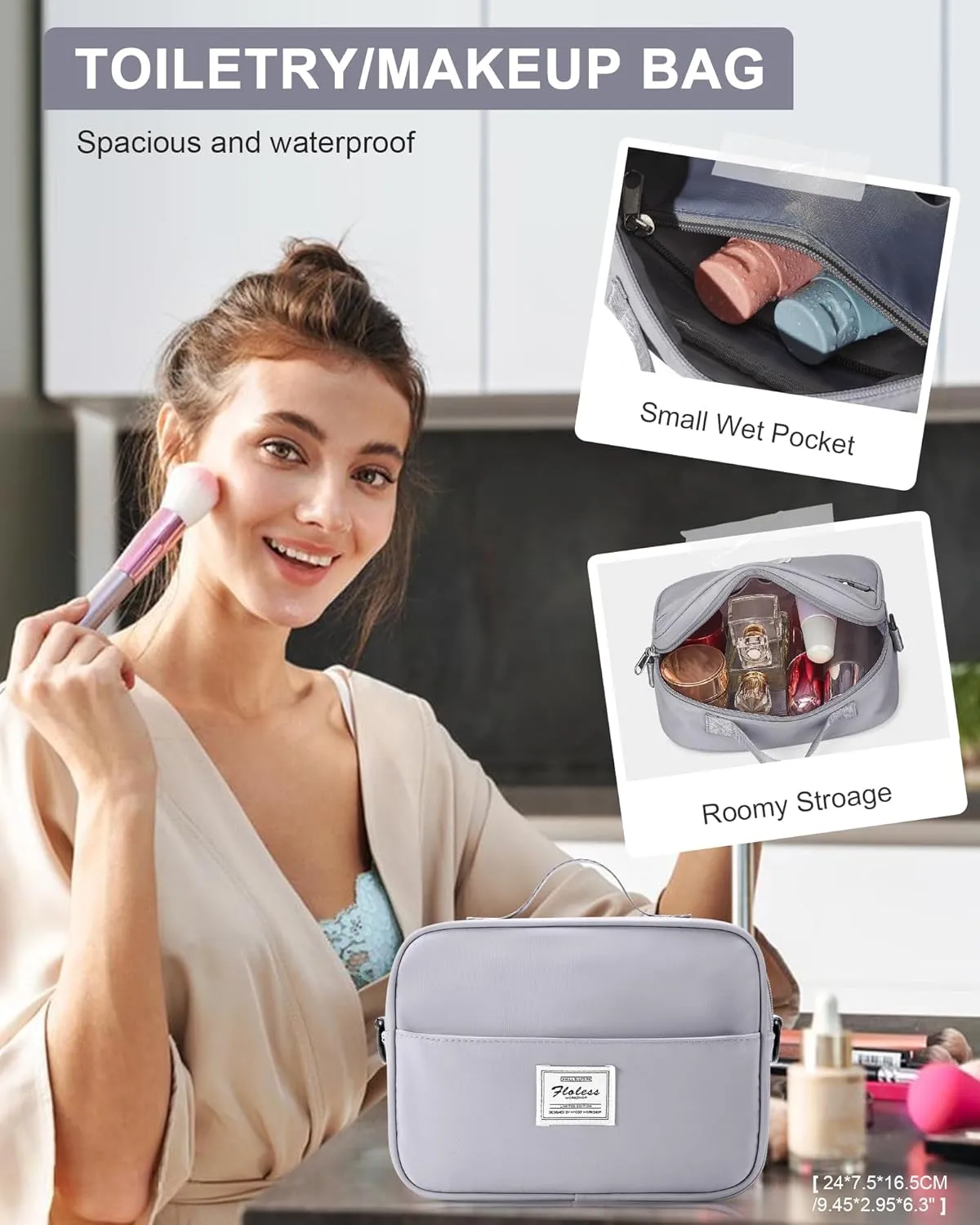 Gym Duffel With Shoes Compartment and Wet Pocket - Travel Bag for Women and Men - Waterproof Weekend Overnight Carry-on With Toiletry Bag for Sport, Plane, Hospital - Holdall Tote