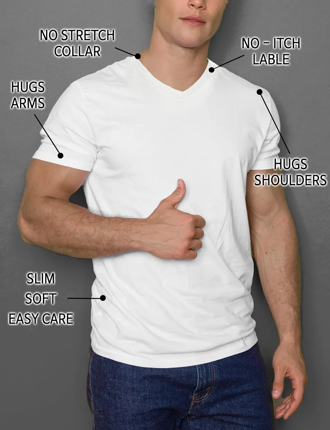 H2H Mens Slime Short Sleeve T-Shirts (V Neck/Crew Neck Multipack) Size XS to 3XL