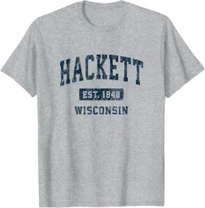 Hackett Wisconsin WI Vintage Athletic Sports Design T-Shirt