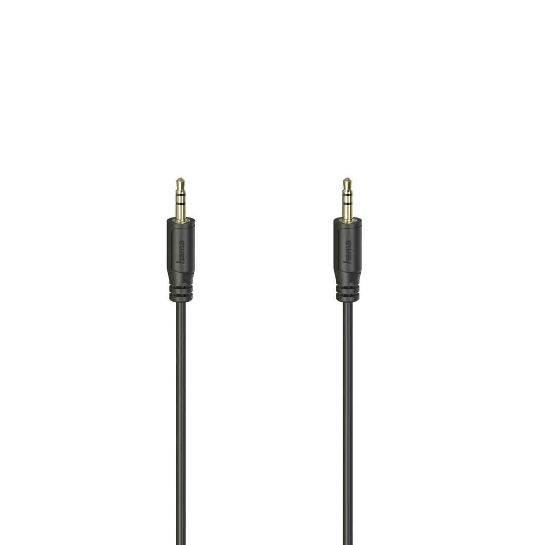 Hama Flexi-Slim Audio Cable, 3.5 mm Jack Male/f. Male, Golden, Black, 0.75 m