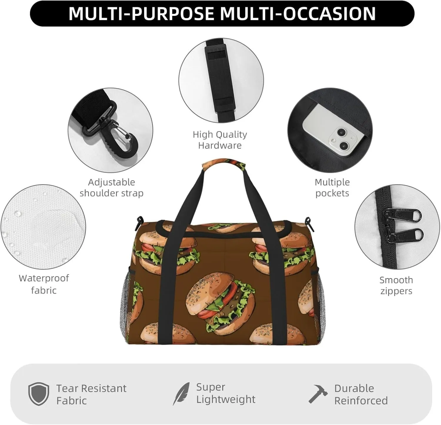 Hamburg Travel Duffel Bag Large Foldable Waterproof Overnight Bag For Beach Swim Bags Pool Sports Gym
