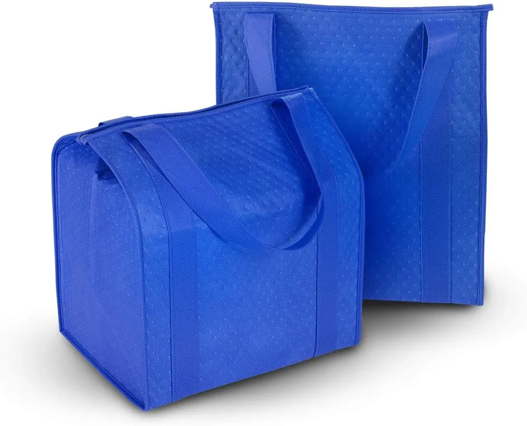 Hannah Smart Large Capacity Heavy Duty Insulated Shopping Bag (2, Blue)
