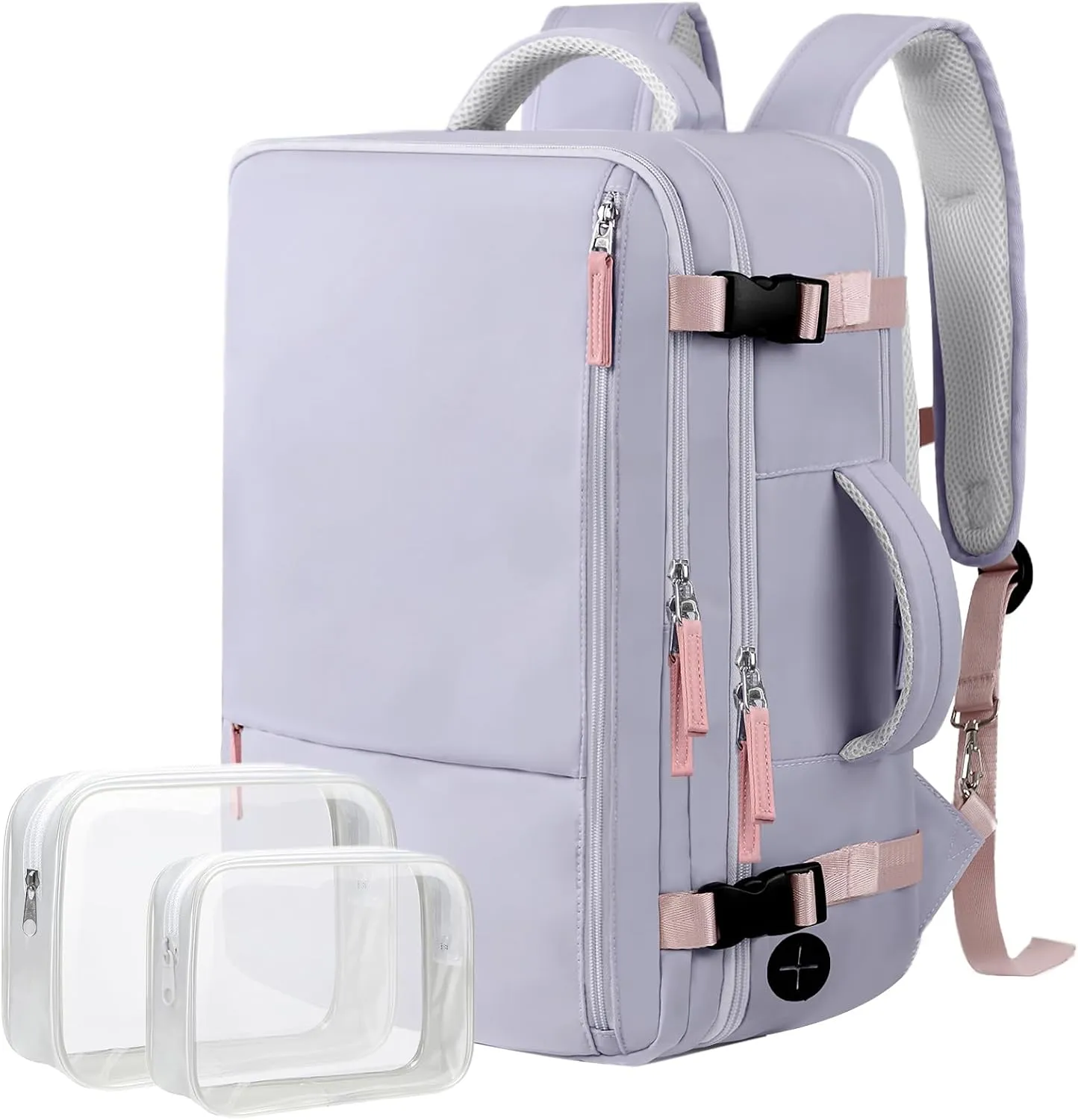 Hanples Travel Backpack for Women as Person Item Flight Approved, Large Carry On Backpack, 17.3 Inch Laptop Backpack, Waterproof Backpack, Hiking Backpack, Casual Bag (Purple)