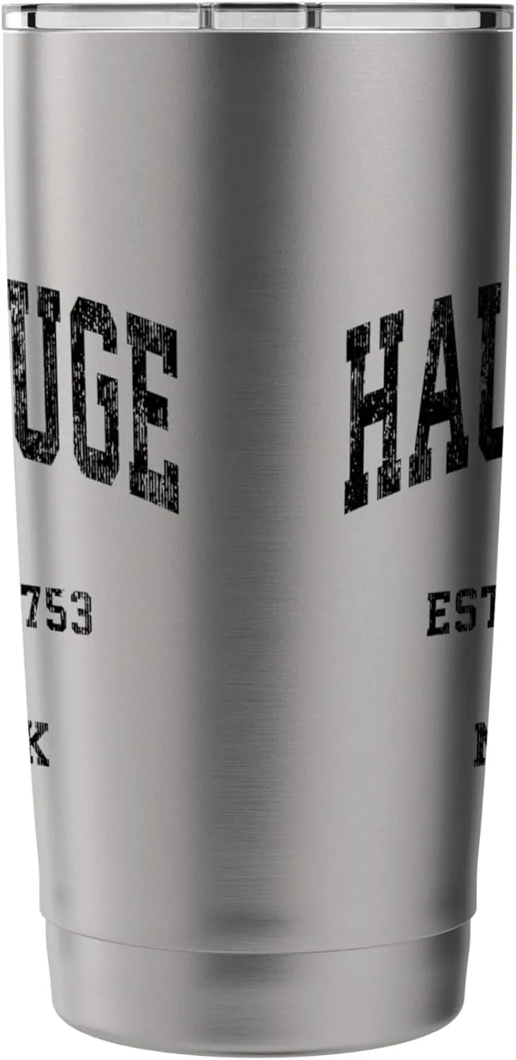 Hauppauge New York NY Vintage Athletic Black Sports Design Stainless Steel Insulated Tumbler