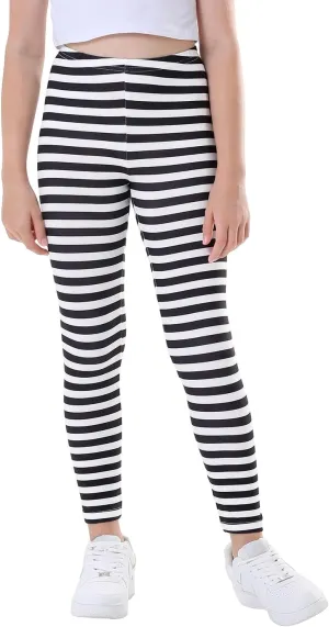 HDE Girl's Leggings Holiday Stretchy Full Ankle Length Striped Tights